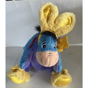 Disney Store Eeyore Easter Plush Yellow Bunny Ears Winnie the Pooh Stuffed